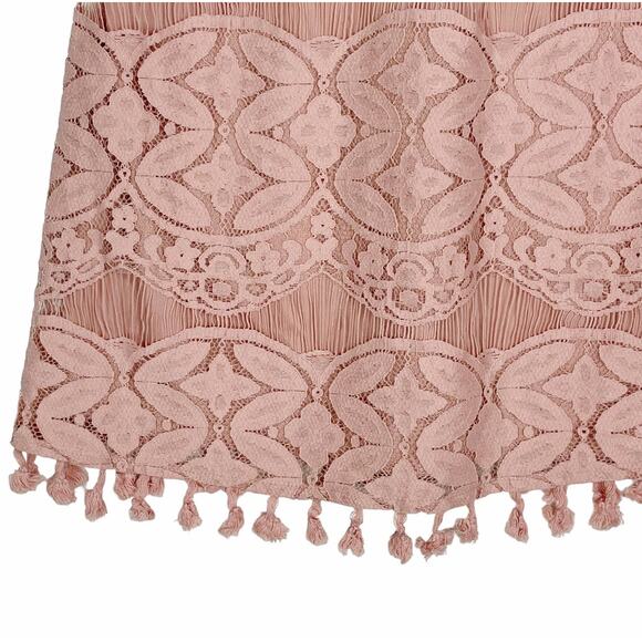 Xtraordinary Lace Shift Mini Dress Tassels Blush Pink Small NWT - Picture 7 of 10